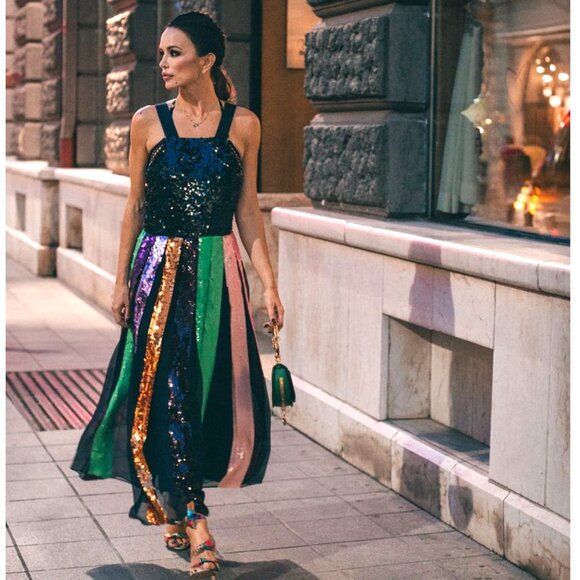 Tibi Multicolor Long Night Out Dress Size 2 - Picture 13 of 16